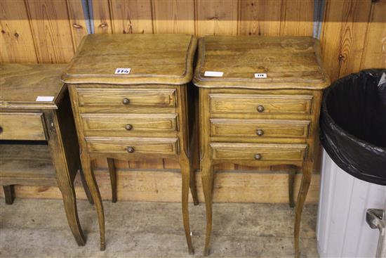 Pair French bedside chests